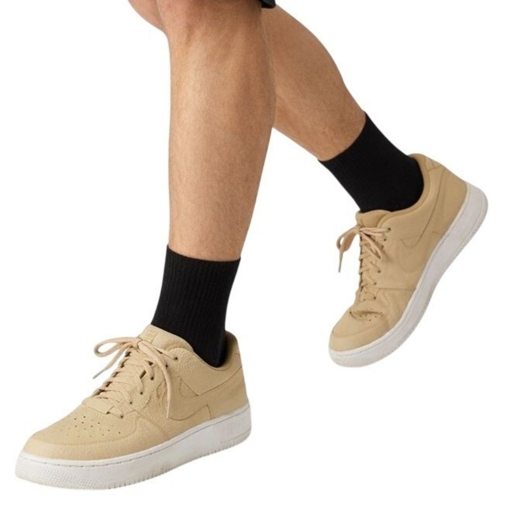 Nike Air Force 1 Low Tan Beige Leather Sneakers 6.5 AF1‎ Womens Neutral Sand